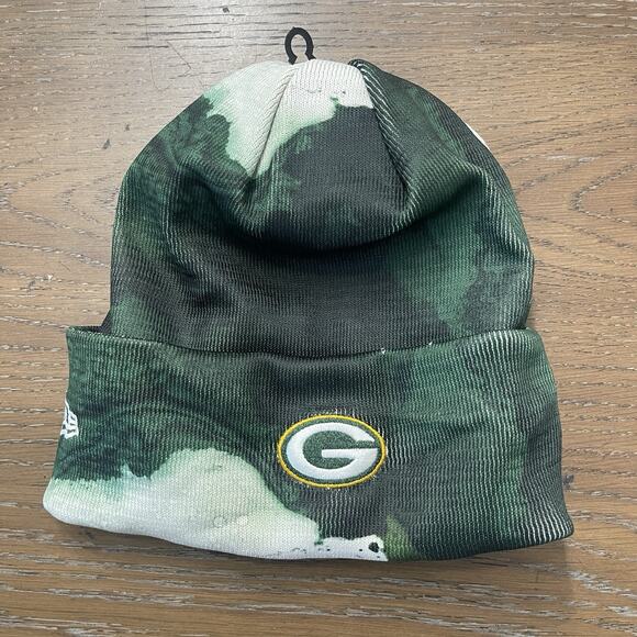 New Era NFL Green Bay Packers Ink Die Knit Hat Beanie Cap OSFM Football Logo - Picture 2 of 6
